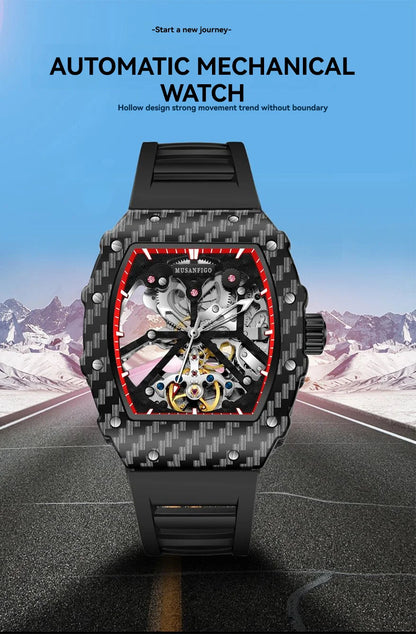 Fully automatic skeleton mechanical watch, fashionable personality, luxury hot men's watch, casual business watch