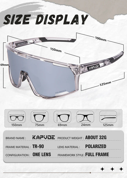 KAPVOE Polarised Cycling Glasses Sports Sunglasses Men Women Outdoor MTB Baseball Lenses UV400 Bicycle Cycling Eyewear Sale