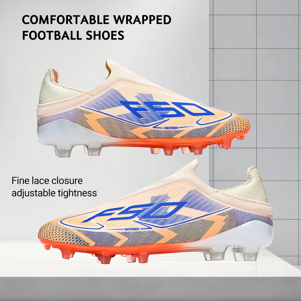 AG/FG Firm Ground Soccer Cleats for Men Women Kids Youth PU Fabric Rubber Sole Non-Slip Wear-Resistant Training Boots
