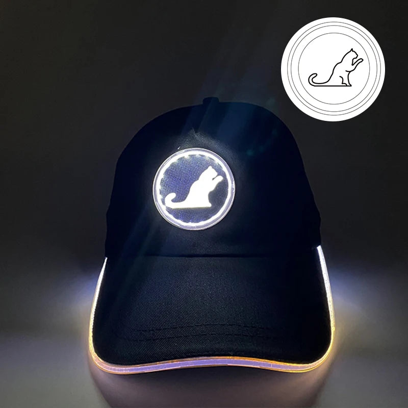 Fashion Glowing Baseball Cap LED Light Up Hiphop Hat Bar Club Props Fluorescent Hat Men Women DJ Dance Supplies Costume