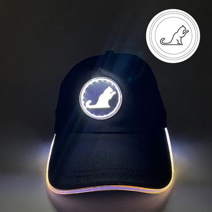 Fashion Glowing Baseball Cap LED Light Up Hiphop Hat Bar Club Props Fluorescent Hat Men Women DJ Dance Supplies Costume