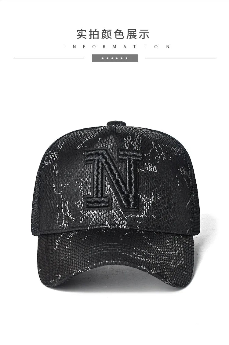 High top hat, mesh men's baseball cap, summer sun protection, breathable outdoor truck cap, men's