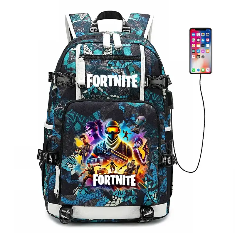 Fortnite-Print-Schülerrucksack für Jungen und Mädchen, Schulrucksack mit großem Fassungsvermögen, wasserdicht, leicht und strapazierfähig, Geburtstagsgeschenk