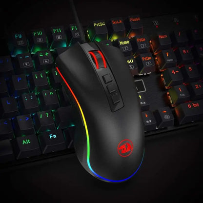 Rato Gaming para PC Redragon M711 com Fio, 7 Botões Programáveis, RGB Personalizável, 10,000 DPI, Ergonómico