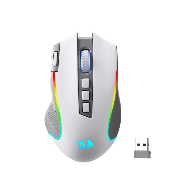 Rato Gaming Redragon M612 PRO RGB BT 2.4G, ótico sem fios 8000 DPI, 9 botões programáveis, 7 modos retroiluminados, B