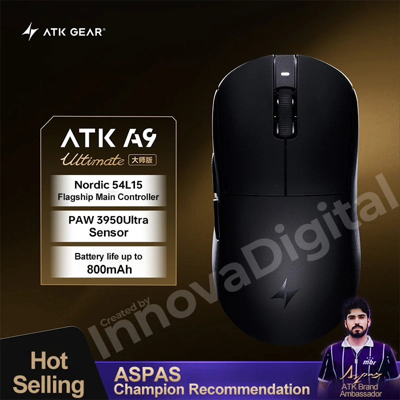 ATK Dragonfly A9 Ultimate bezdrôtová herná myš A9 Air PAW3950 ultraľahká ergonomická e-športová myš pre hráčov FPS CSGO A9 Ultra