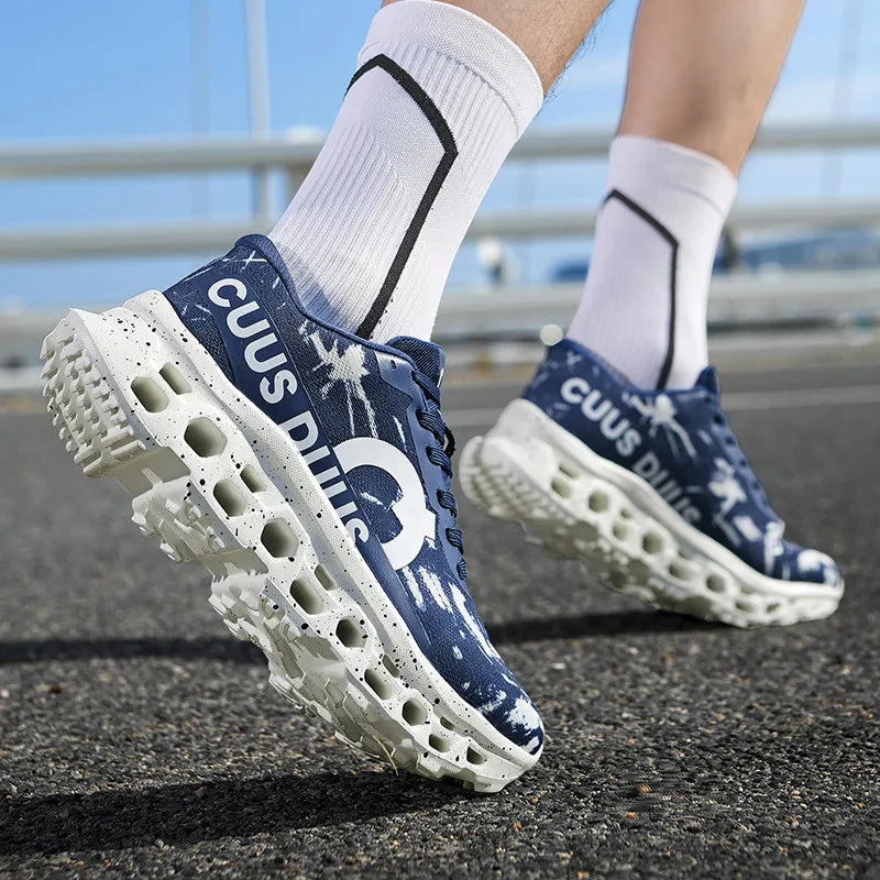 Męskie buty sportowe amortyzujące, do joggingu, antypoślizgowe, z oddychającą siateczką, z miękką podeszwą, do biegania, na świeżym powietrzu, do fitnessu, sznurowane buty sportowe