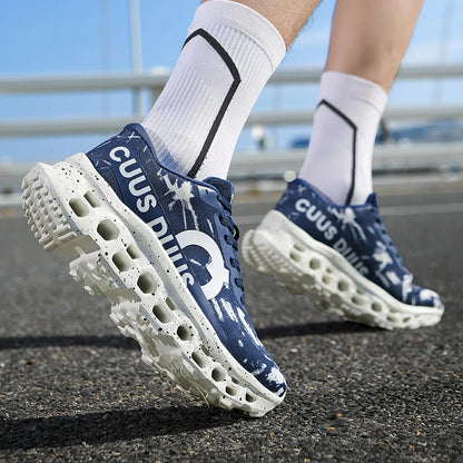 Męskie buty sportowe amortyzujące, do joggingu, antypoślizgowe, z oddychającą siateczką, z miękką podeszwą, do biegania, na świeżym powietrzu, do fitnessu, sznurowane buty sportowe