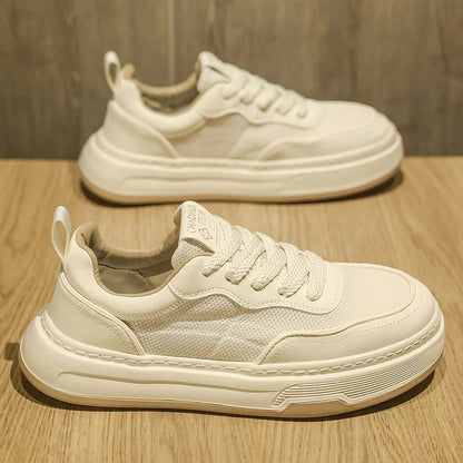 Sneakers da uomo ultraleggere in rete traspirante, scarpe casual alla moda con suola spessa, comode scarpe da ginnastica stringate per camminare tutti i giorni