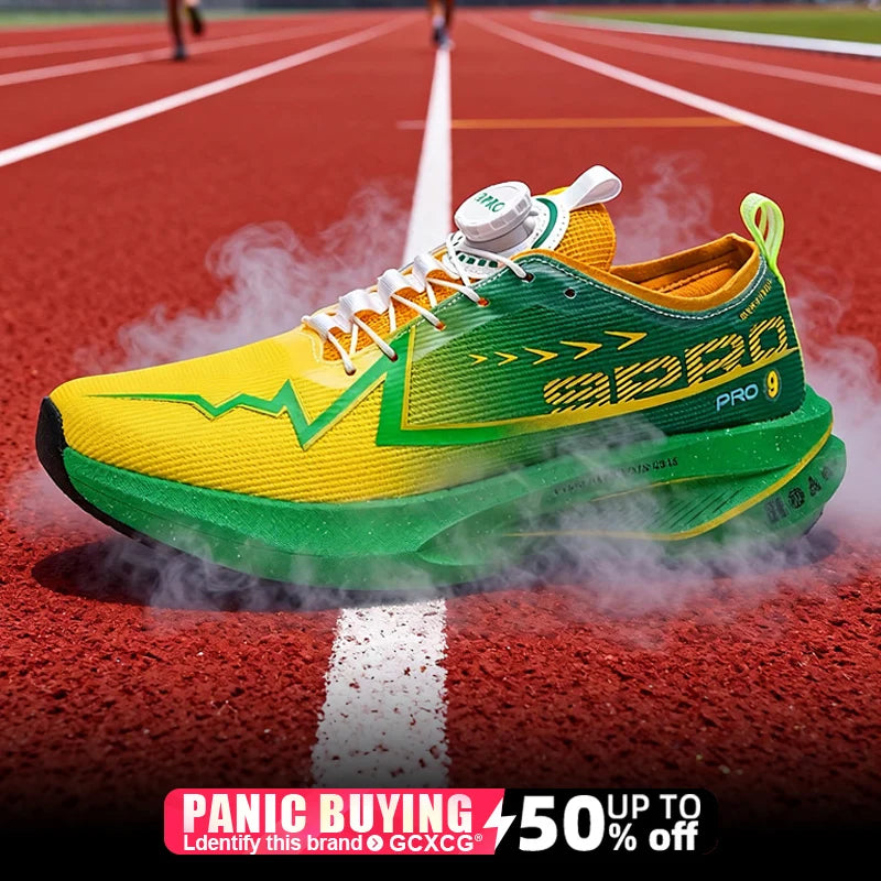 Men Marathon Running Shoes Carbon Board Speciality Sports Breathable Lightweight Women's Comfortable Athletic Nonskid Sneakers