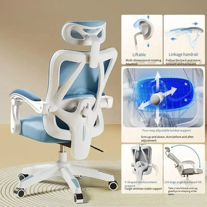 UVR Gaming Computer Chair Mesh Breathable Staff Chair Ergonomic Design Armrest Chair Sitting Comfort Home Office Chair Furniture
