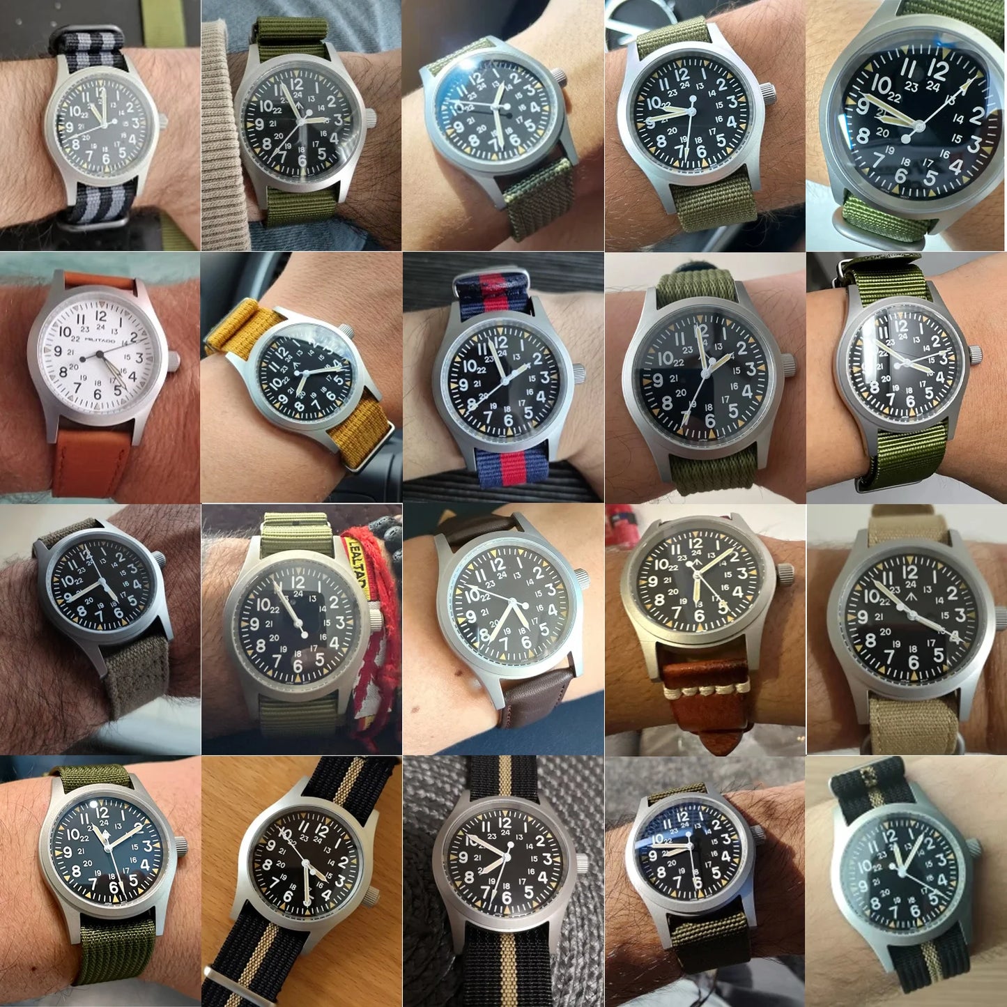 Militado ML05 Military Watch VH31 Sweep Movement Domed Sapphire Crystal Wristwatch High Clear AR Coating 38mm Vintage Watches