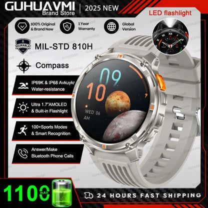 New Original 1100mAh Battery Men Smart Watch Outdoor GPS 10ATM Waterproof Bluetooth Call Sport Smartwatch For Android IOS Phones