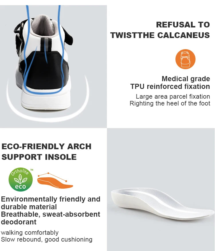 Kids Casual Shoes Princepard Arch Support Orthopedic Children's Sneakers Girls Boys with Corrective Insoles for Flat Feet
