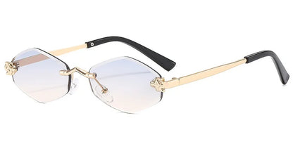 Frameless Rhombus Personalized Women's Sunglasses,Elegant And Versatile Classic Sunglasses Luxury And High-End Sunglasses UV400.