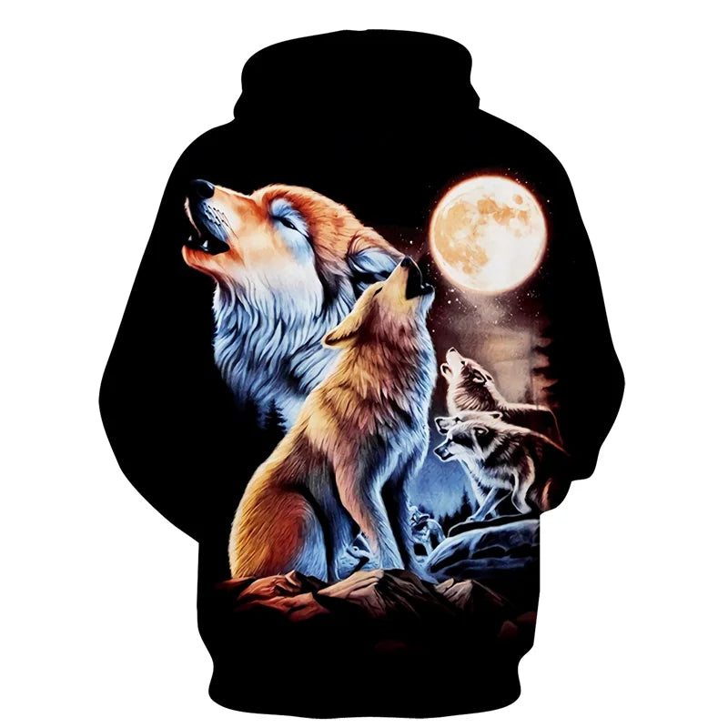 Cool 3D Wolf Printed Zipper Hoodies Fashion Men/Women Streetwear Hooded Jacket Coat Unisex Casual Hip Hop Pullover Sweatshirts