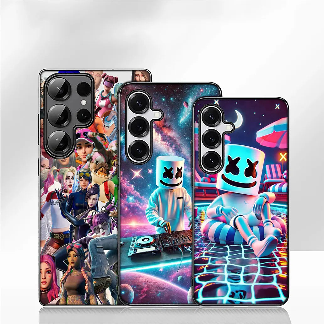 Husă cu design de fundal Game F-ForTnites pentru Samsung Galaxy A07 A13 A12 A23 A42 A50 A51 A52 A53 A70 A71 A72 A21S A04 Note 20 9 8 10