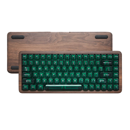 Teclado Gaming Mecânico em Madeira Womier WD75 QMK/VIA 8000mAh Tri-Mode Sem Fios, Personalizável, RGB e Hot Swappable