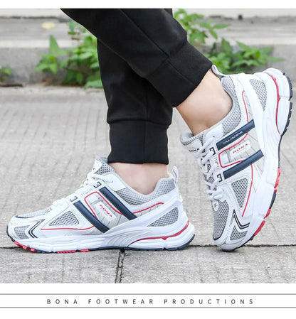 BONA 2023 New Designers Light Running Jogging Mesh Shoes Breathable Comfortable Men Sneaker Casual Outdoor Sport shoes Man Mesh