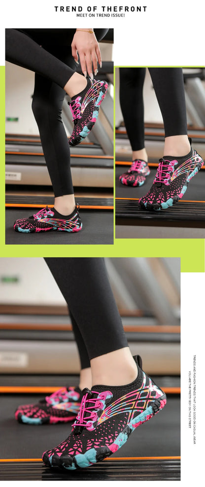 Szybkoschnące buty wodne dla kobiet, buty do pływania, buty typu „barefoot”, buty wodne typu „Five Fingers”, kolorowe buty plażowe, lekkie trampki na plażę