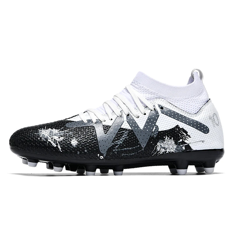 AG/FG Long Studs Soccer Shoes，PU Fabric Mixed Upper，TPU Sole Wear Resistant Anti Slip，Men Women Kids Youth Outdoor Sports