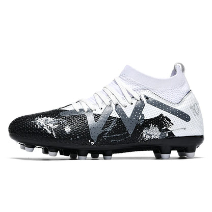 AG/FG Long Studs Soccer Shoes，PU Fabric Mixed Upper，TPU Sole Wear Resistant Anti Slip，Men Women Kids Youth Outdoor Sports