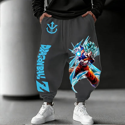 Calças Unissexo em Algodão Puro Dragon Ball Goku 2026 Verão Novo Produto Harajuku Estampado Anime Hip-hop Americano Largas e Casuais