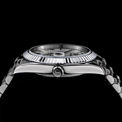 Sugess Watch Mens 40mm Date Day Automatic Dandong Peacock SL3034 Movement Retro Mechanical Wristwatch Sapphire Glass Golden New