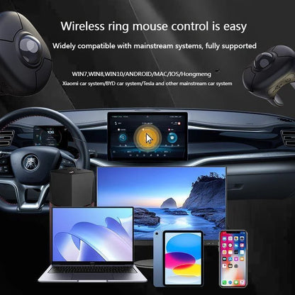 Novo Rato Trackball de Dedo em Anel 2.4G+Bluetooth Sem Fios com Controlo Remoto para Vídeos Curtos/PPT/Discursos/Ecrãs de Veículos