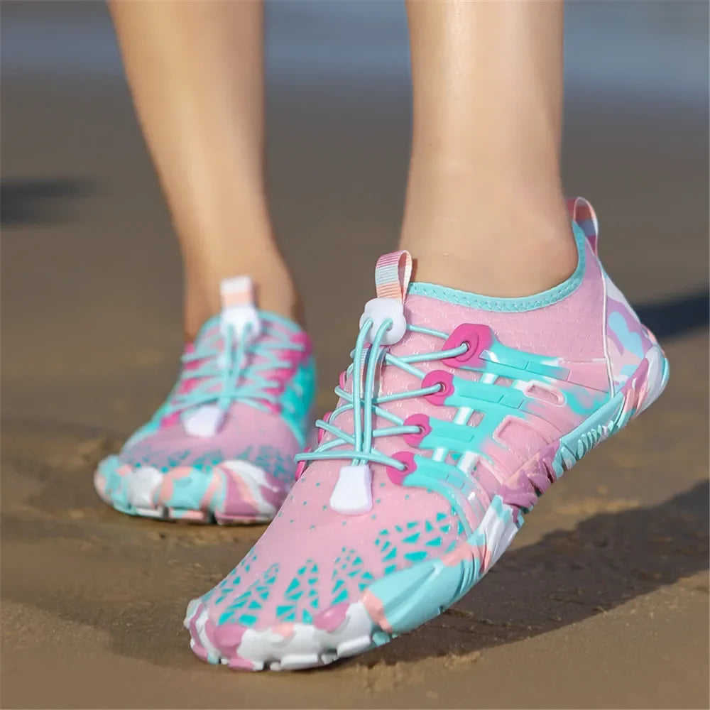 Men Women Water shoes Upstream Wading Swimming Barefoot Five Fingers Aqua Shoes Colorful Beach Seaside Light Unisex Sneakers New