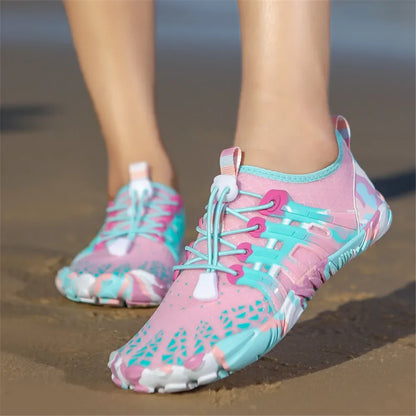 Men Women Water shoes Upstream Wading Swimming Barefoot Five Fingers Aqua Shoes Colorful Beach Seaside Light Unisex Sneakers New