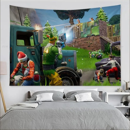 Cartoon Battle Royales F-Fortnites Tapestry Tapestry Art Printing Indian Buddha Wall Decoration Witchcraft Bohemian Home Decor