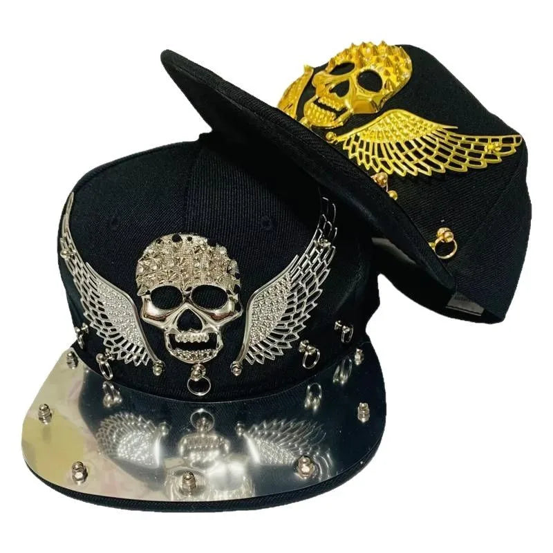 "New Punk Hip-Hop Rivet Cap, Street Style Baseball Cap with Studs for Men & Women, Stage Performance Hat"
