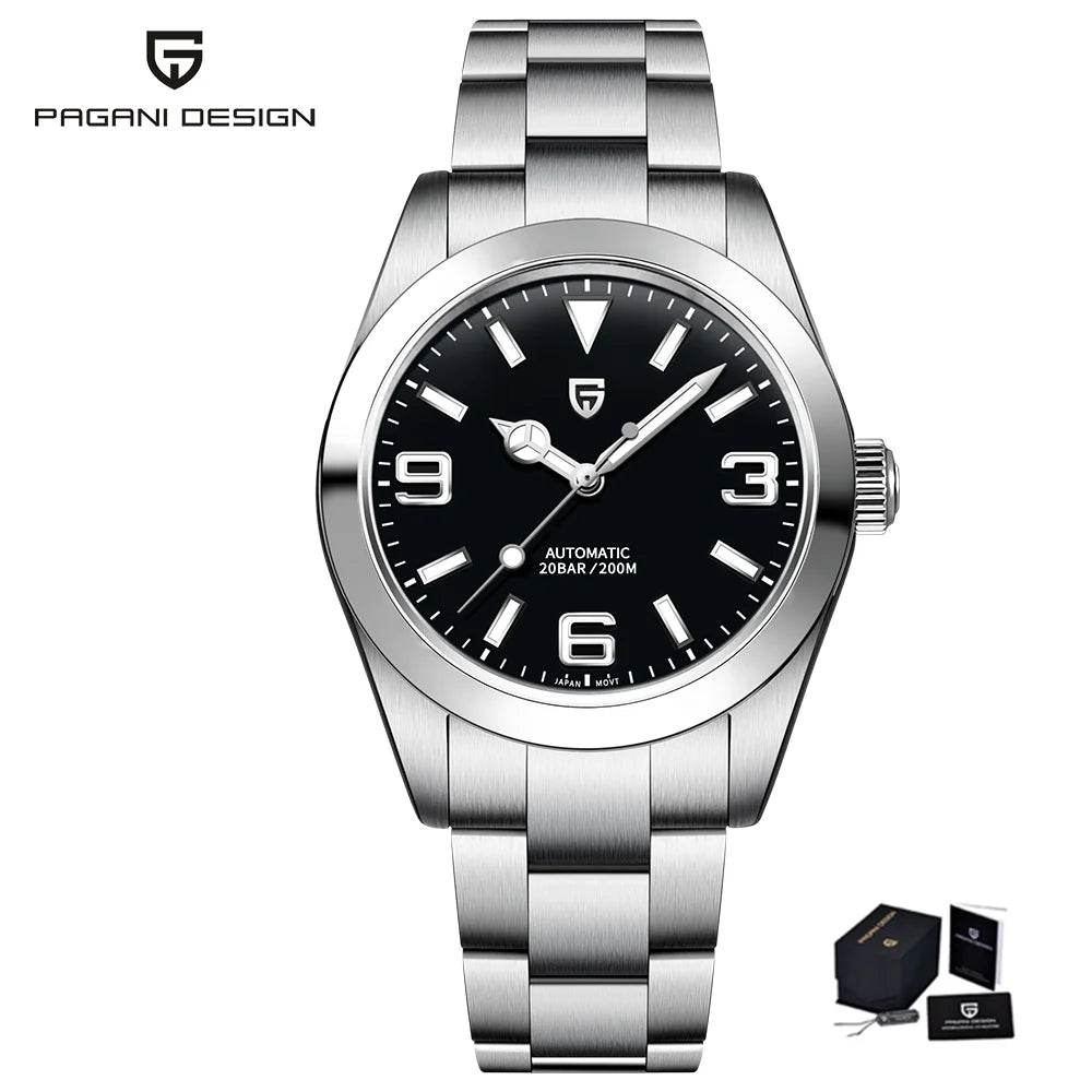 PAGANI DESIGN PD-1692 Men's Automatic Watches 40MM Stainless Steel Mechanical Wristwatch Sapphire AR Coated Waterproof Watch V3