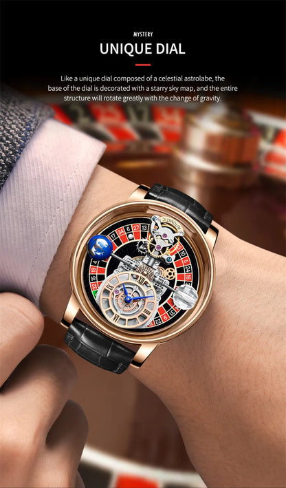 PINDU Upgraded Version Pindu Russian Roulette Celestial Series Quartz Watch Men's Astronomical Casino Las Vegas Men's Watch