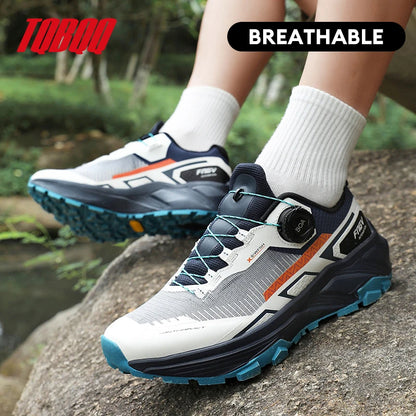 Men's Running Shoes with Rotating Buckle Breathable Mesh Lightweight Sneakers for Men Gym Workout Casual Waterproof Sports Shoes