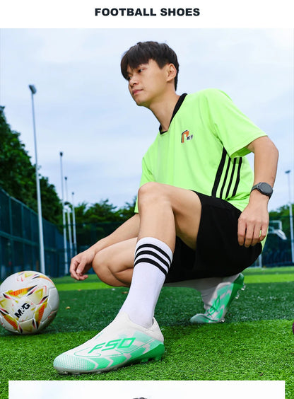 New Men Football Boots Non-Slip Boys Soccer Shoes Grass Cleats High-quality Match Sneakers Hot-selling Outdoor High-top Light