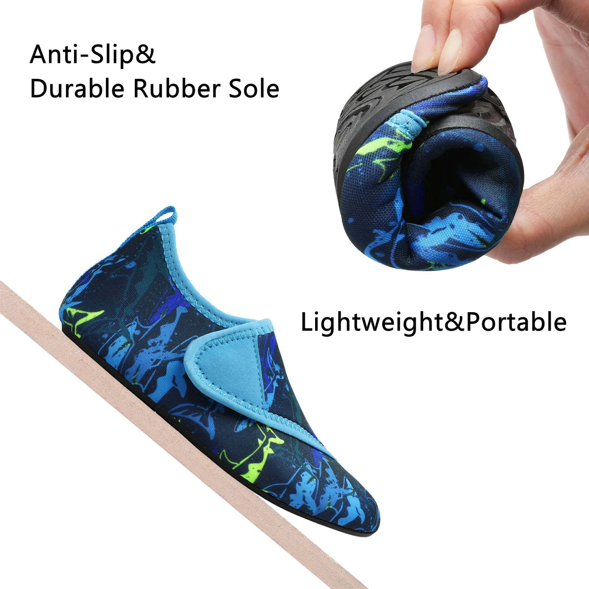 Boys Girls Soft foldable Water Shoes Kids Beach Summer Outdoor Wading Shoes Swimming Surf Sea Slippers Quick-Dry Aqua Shoes