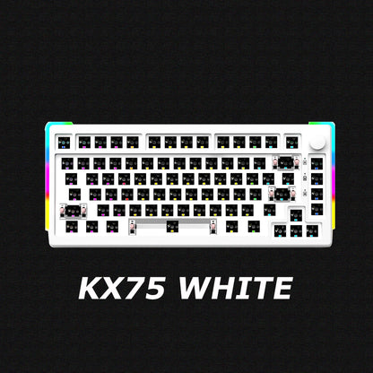 MAIMOOO KX75 75% Keyboard Kit Hotswap Transparent Full RGB Backlit 2.4GHz/Bluetooth Macro Custom DIY Mechanical Keyboard