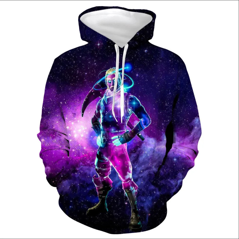Children's Fortnite 2024 Sweatshirt 3D Digital Printed Hoodie Men's and Women's Pullover Jacket Long Sleeve Children's Gift