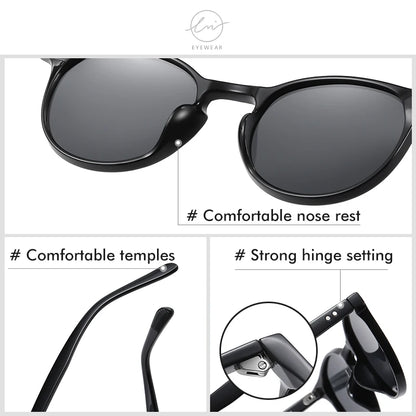 LM Retro Round Sunglasses Women Men Ultralight TR90 Polarized Unisex Driving Shades Vintage Sun Glasses UV400 Gafas De Sol