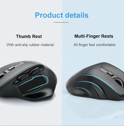 Rato sem fios E-YOOSO 2.4G PAW3212 4800 DPI, rato ergonómico para gaming e escritório, para notebook, PC, portátil e MacBook