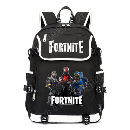 Fortnites Large Capacity Backpack Casual Shoulder Bag with USB Port Unisex Anime Students Schoolbag New Stylish Stationery Gift