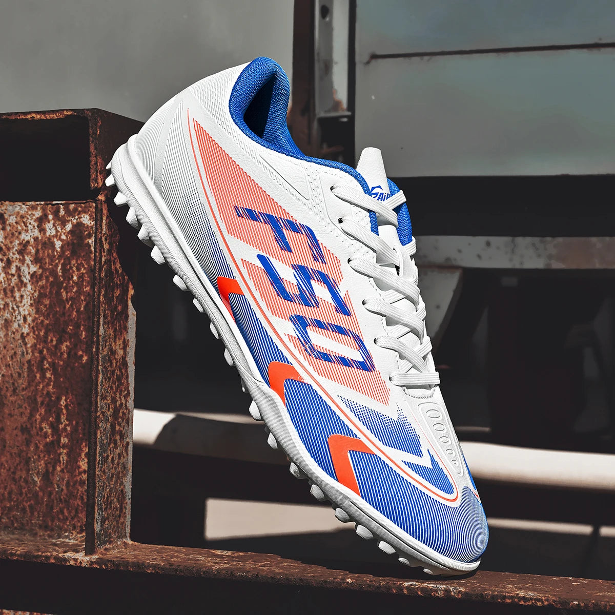 Breathable TF Soccer Shoes Men Women Kids PU+Fabric Non-Slip Wear-Resistant Rubber Sole Training Shoes