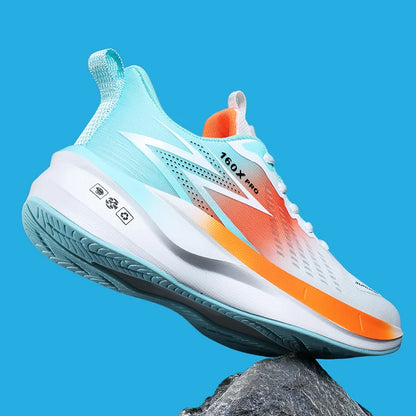 Brand Men's Carbon Plate Running Shoes Soft Cushion Shock Absorbing Sports Shoes Unisex Sneakers Light Anti-Slip Training Shoes