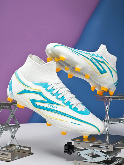 AG/FG Long Studs Soccer Shoes，PU Fabric Mixed Upper，TPU Sole Wear Resistant Anti Slip，Men Women Kids Youth Outdoor Sports