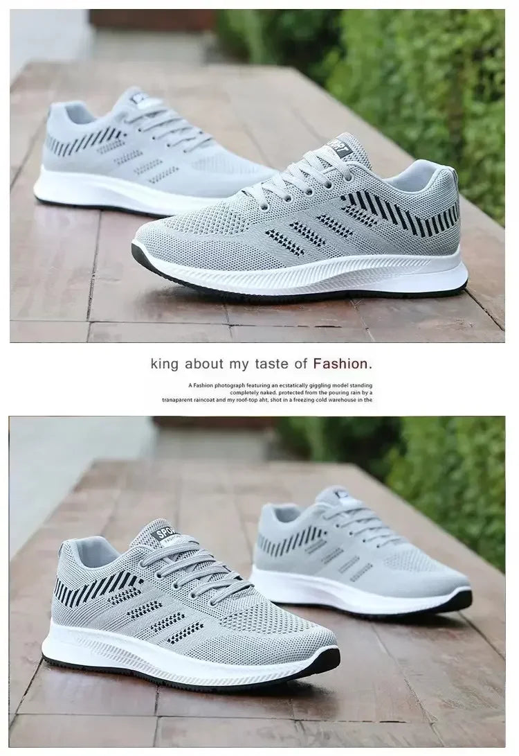 Men's Casual Running Shoes 2025 with Outdoor Anti Slip Design Gray Flat Sports Shoes Black Fashionable Low-priced Men's Shoes