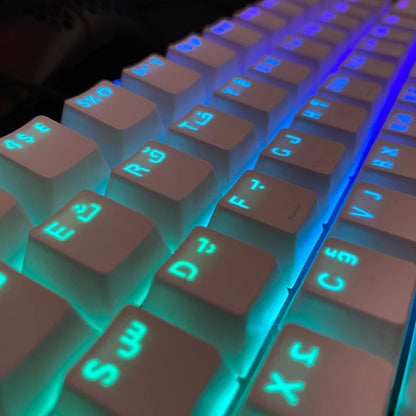 104 Teclas Keycaps Retroiluminadas Coreano Francês Russo Espanhol Alemão para Teclado Mecânico com Switch MX, Perfil OEM, Teclas ABS DIY