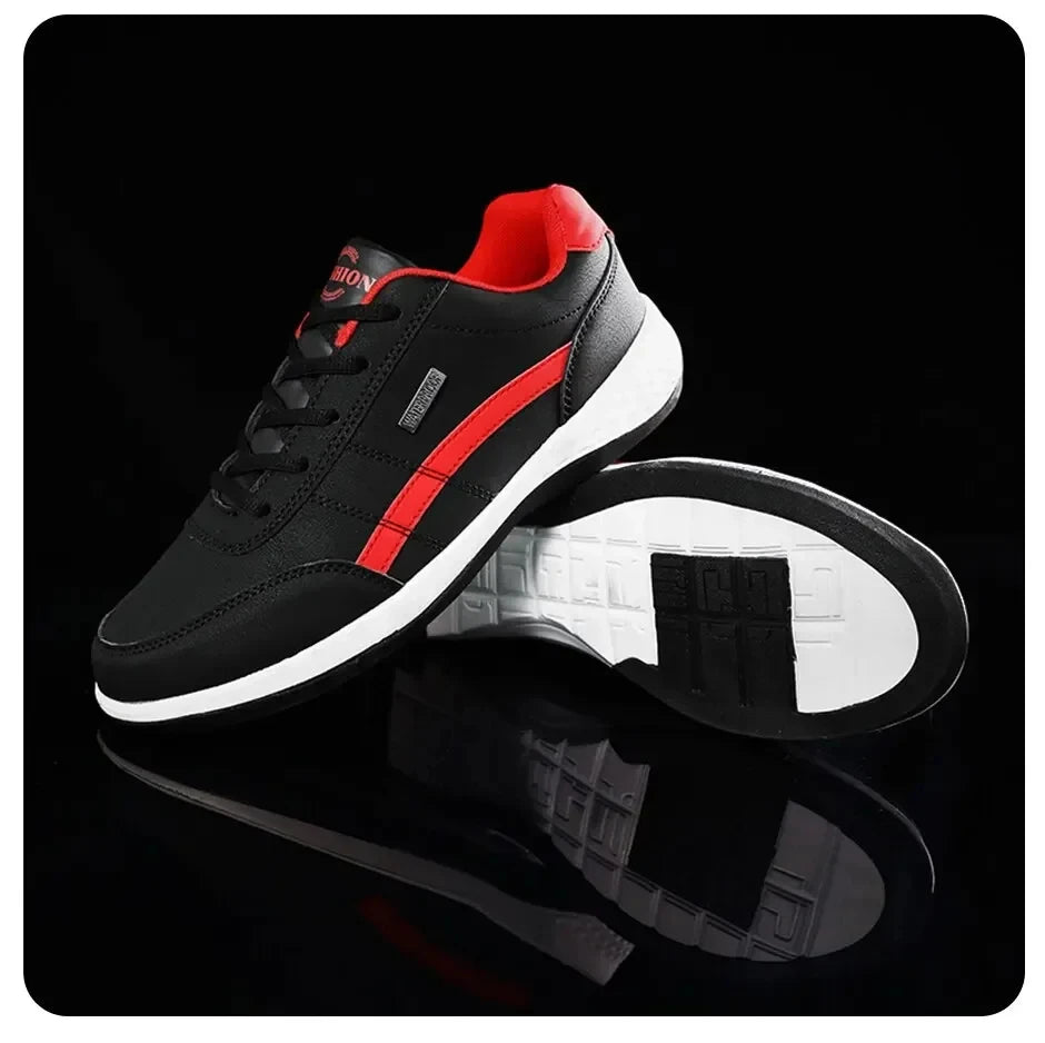 Leather Sneakers for Men, Casual Shoes, Soft Bottom, Outdoor Walking Shoe, Sports, Four Seasons