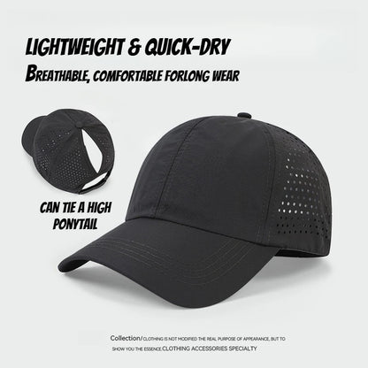 1pc Quick Drying Tongue Baseball Caps for Women Summer Protection Breathable Mesh Breathable Cap Stylish Adjustable Ponytail Hat